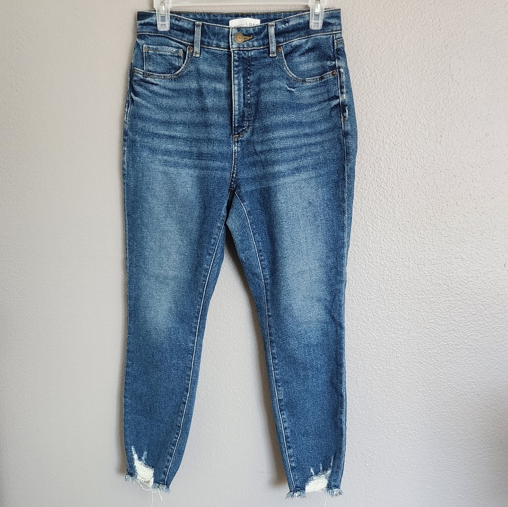 LOFT CURVY HIGH WAIST SKINNY ANKLE JEANS/  SIZE 27/4